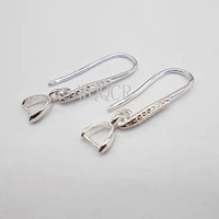 wholesale 100x lot jewelry findings 925 silver diy jewelry making earrings feathery surface clip hooks earring making supplies