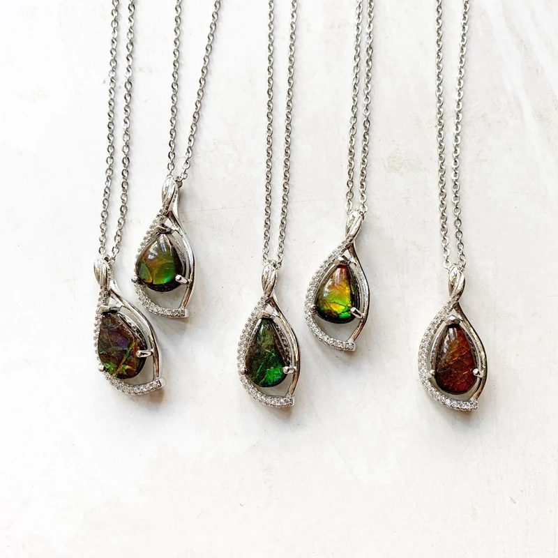 1 шт. разноцветное ожерелье из натурального камня аммолита | Дом и сад