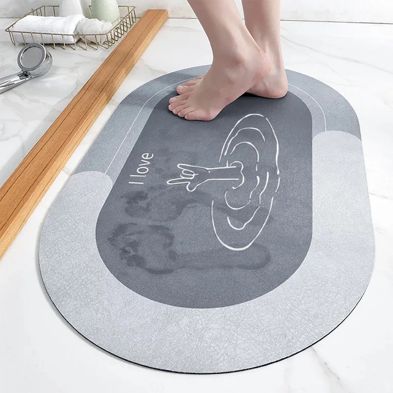 

Super Absorbent Bath Mat Non Slip Quick Drying Bathroom Rug Diatom Mud Toilet Carpet Home Entrace Doormat Kitchen Floor Mats