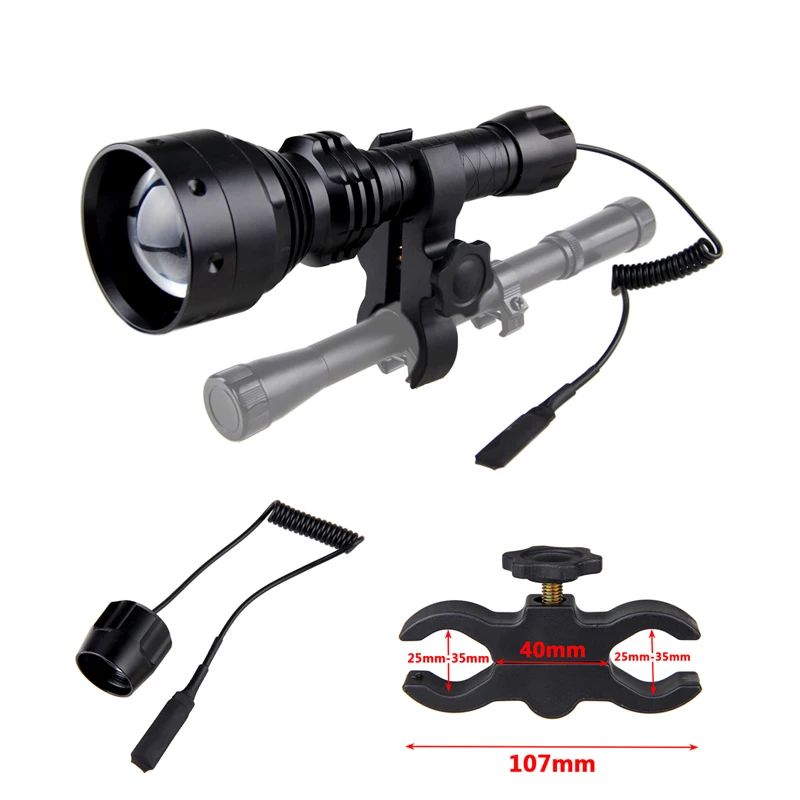 

Zoomable Infrared Hunting Light 70mm Lens IR Long Range Night Vision Predator Light Hunting Flashlight 50-800 Yards