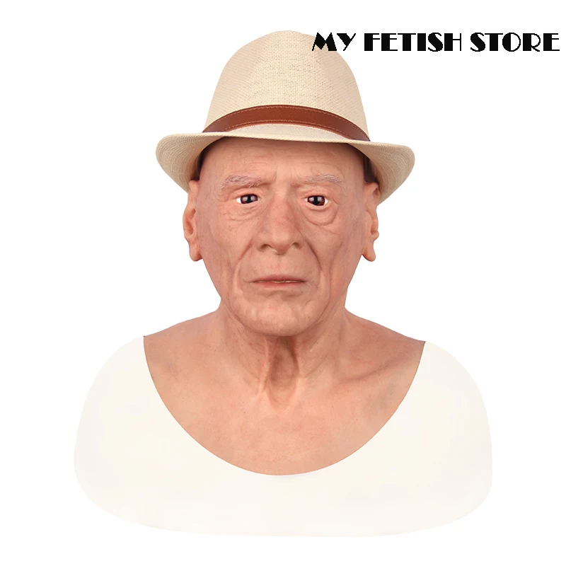 

Crossdress Full Head Realistic Silicone Old Man Male Disguise Party Masquerade Fancy Dress Cosplay Prop Transgender Mask