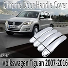 Наклейки для Volkswagen VW Tiguan 2007  2015 2008 2009 2010 2011 2012 Декоративные Хромированные накладки на дверную ручку автомобильные аксессуары