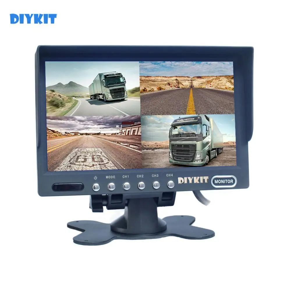 DIYKIT качество 7 &quot4 Сплит Quad дисплей TFT LCD цветной монитор заднего вида