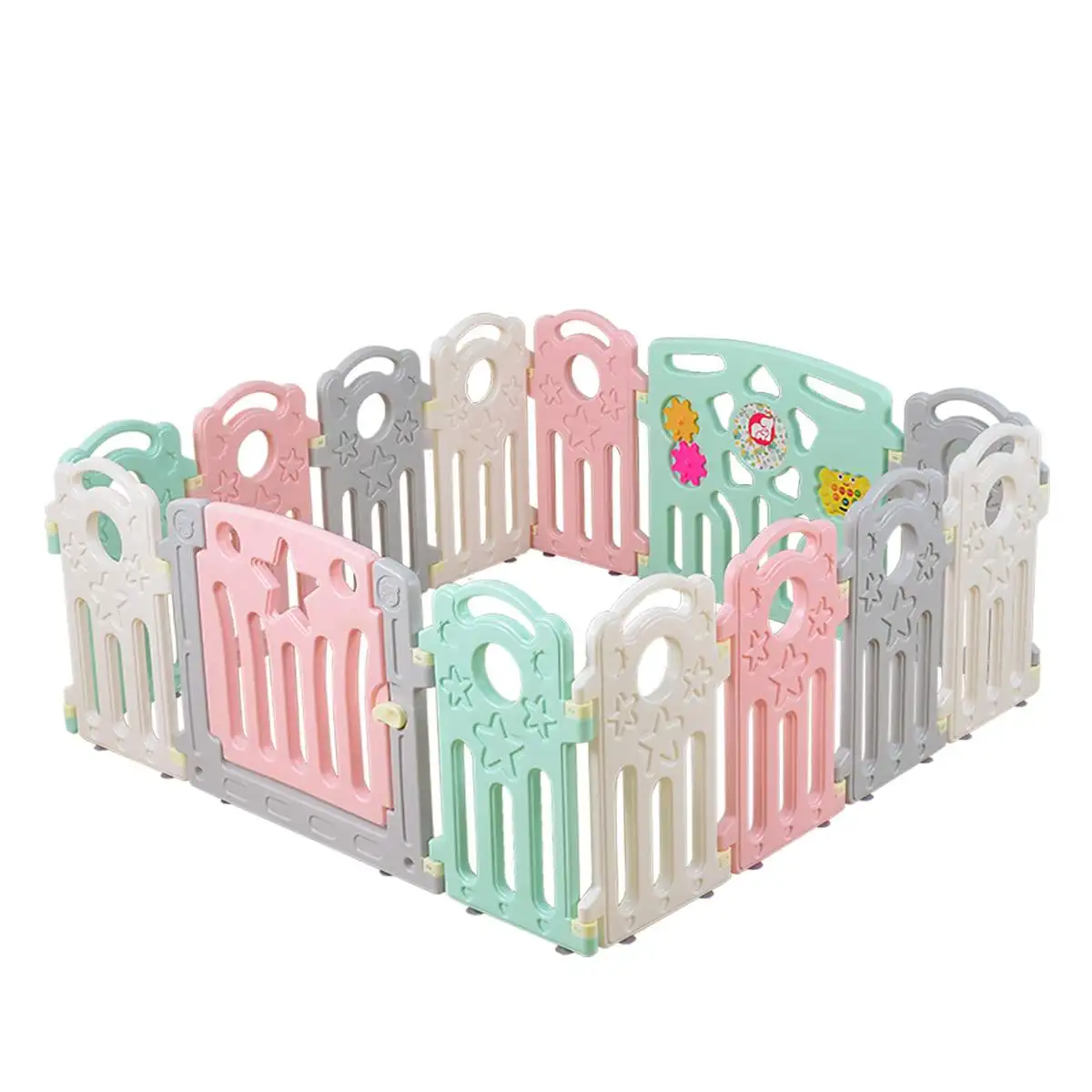 

16 Pcs Children's Play Rail Plastic Fence Multifunctional Baby Toddler Bar Free Combination Safety Fence Kids Indoor Playground