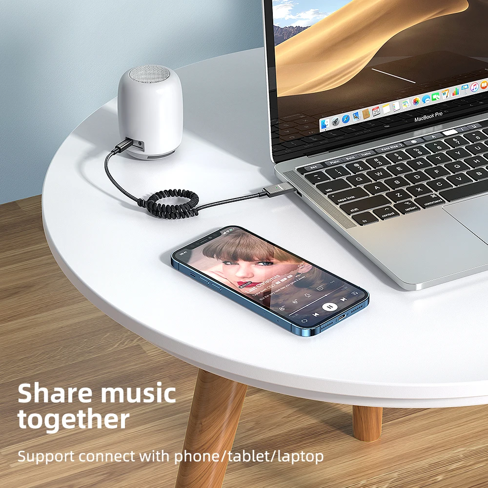 

Mcdodo Bluetooth Adapter 5.0 Car Audio Cable Car 3.5mm Jack Aux Bluetooth Audio Cable Receiver Speaker Audio Music Transmitter