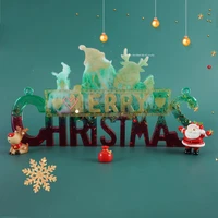 2022 new year mold christmas letters alphabet silicone mold for epoxy resin santa claus handicrafts ornaments table decoration