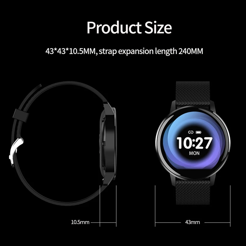 

T4 Smart Bracelet Ultra-Thin All-Metal Round Sn Waterproof Health Sports Watch