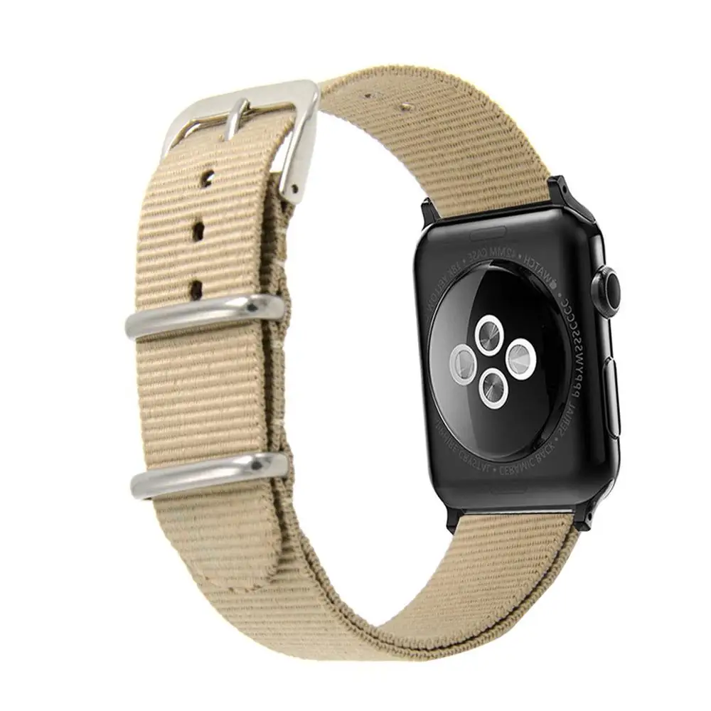 Khaki Eastar тканый нейлоновый ремешок для наручных часов Apple Watch, версии 3, 42 мм, 38 мм, версия ткань-как ремешок для iwatch, версия 5/4/3/2/1 браслет на запястье, нейлоновый ремешок Пояс - Цвет ремешка: Khaki