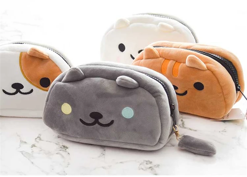 Large Kawaii Neko Atsume Cartoon Plush Cat Pencil Bags Cosmetic Bag Cute Anime Purse Christmas Cosplay Case Pen New |