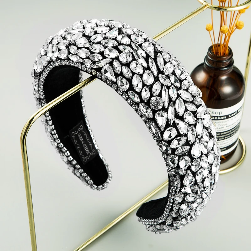 

Luxury Baroque Sparkling Crystal Hair Band Women Wild Geometry Rhinestone Ins Fashion Headband For Women Party Hair Accessories