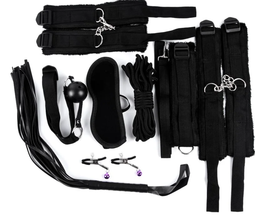 

8 Pcs Sex Toys Kit BDSM Flirting Bondage Whip Handcuffs Butt Plug Sexy Couple Alternative Bundled Toys Adult Game Tools