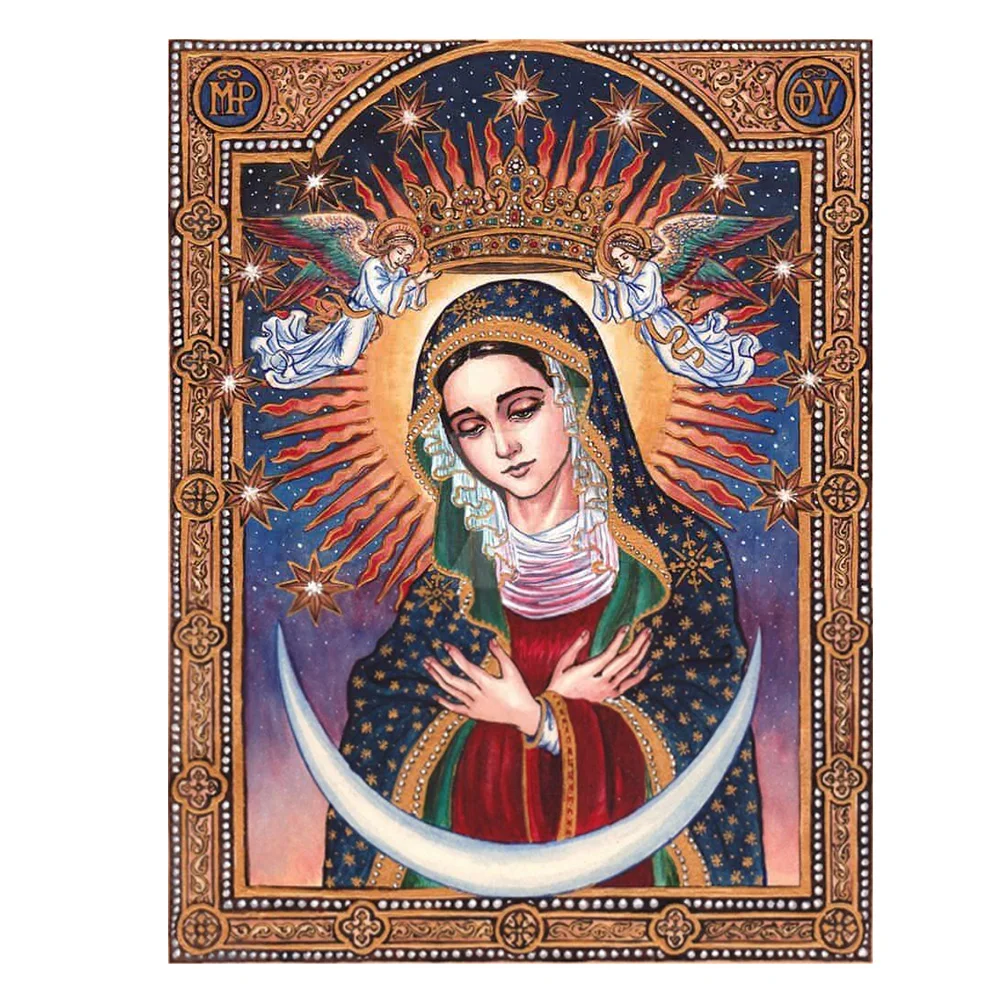 Алмазная Вышивка крестом 5D Дева Мария наша Леди Гваделупе алмазная вышивка