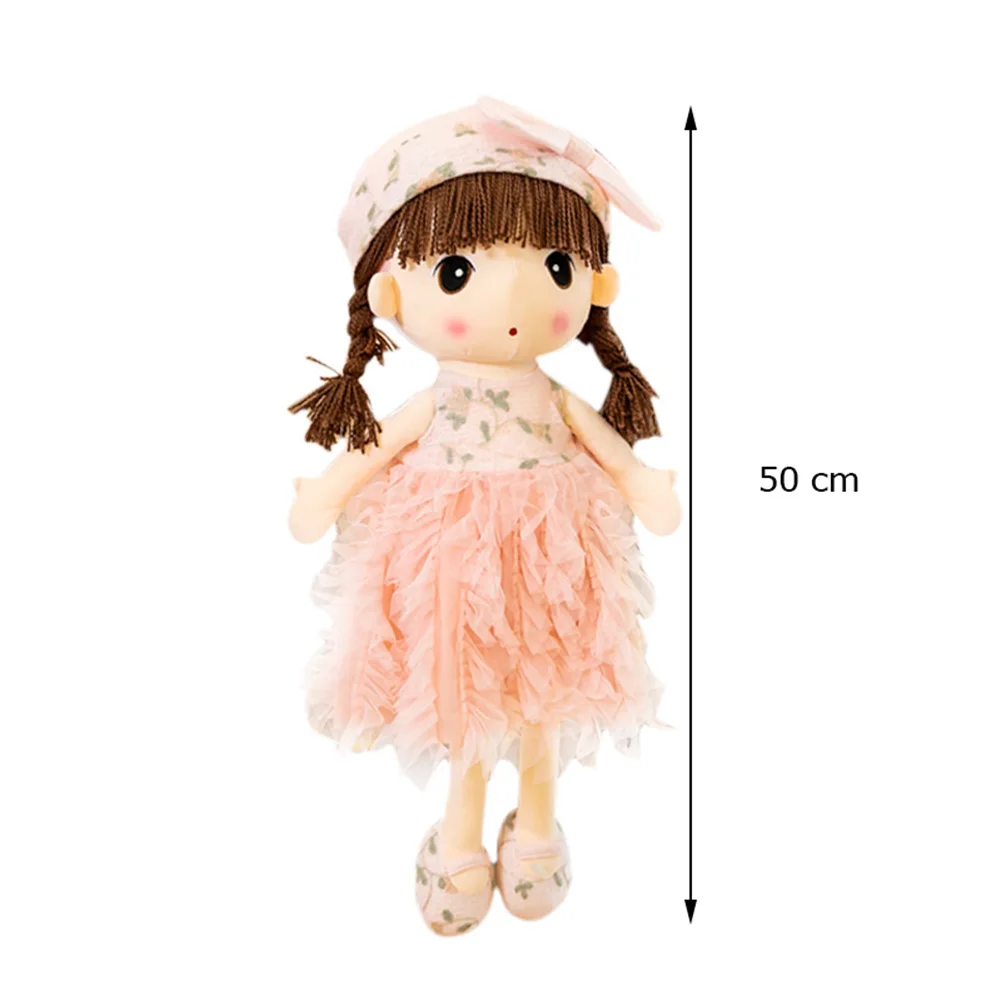 

50cm Stuffed Curly Plush Doll Cute Cartoon Lace Dress Sweet Princess Girls Model Baby Appease Toys Kids Children Christmas Gift