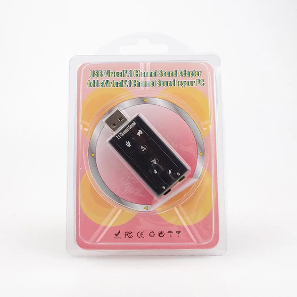 Usb звуковая карта 7 1 каналов внешняя 3D объемный звук с кнопкой управления ONLENY |