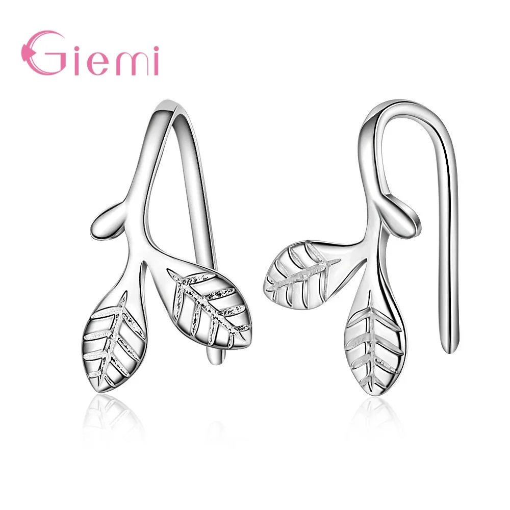 

Simple Style 925 Sterling Silver Cuff Earrings for Women Female Cute No Pierced Leaves Ear Clip on Earrings Jewelry Brincos