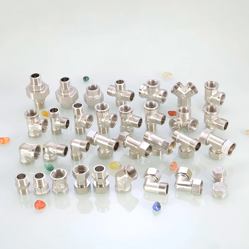 Никелированные латунные прямые коленчатые тройники 1 шт. подвижные соединения