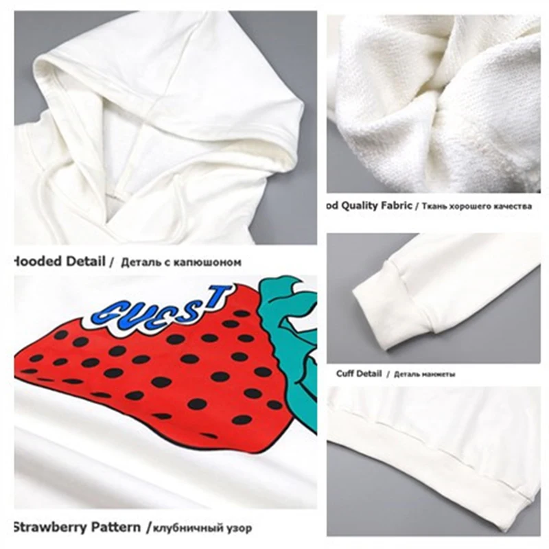 

Sweatshirt For Teenage Girls Hooded Hoodies Dress Fashion Strawberry Sweatshirt Long Style Kids Hoody Korean Children'S Clothing