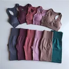 Комплект спортивный женский бесшовный с бюстгальтером пуш-ап, 2 шт.