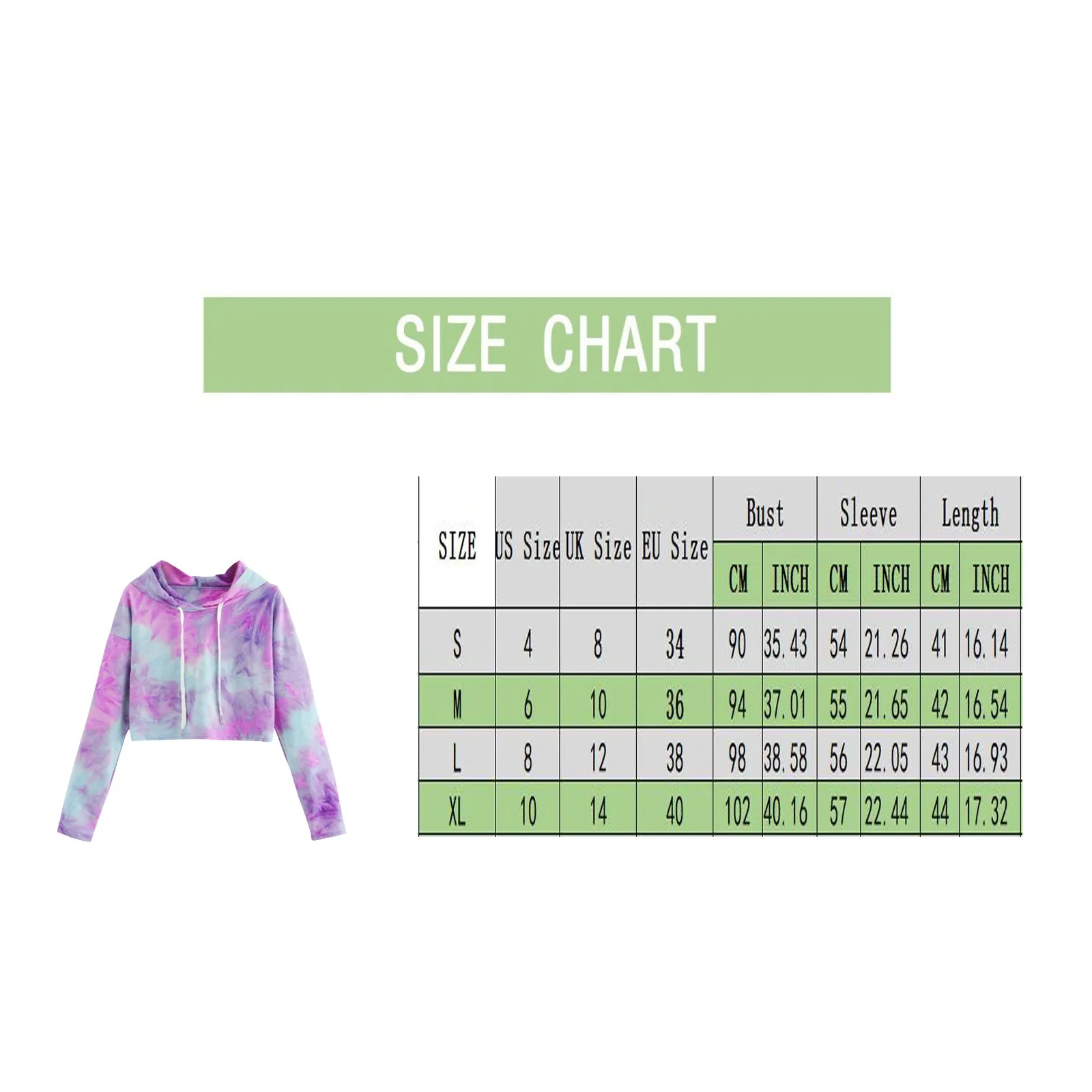 

Tie-dye O-neck Colorful Hooded Hoodie Women Long Sleeve Drawstring Sweatershirt Top Crop Spring Autumn Thick Thin Hoodie Tops