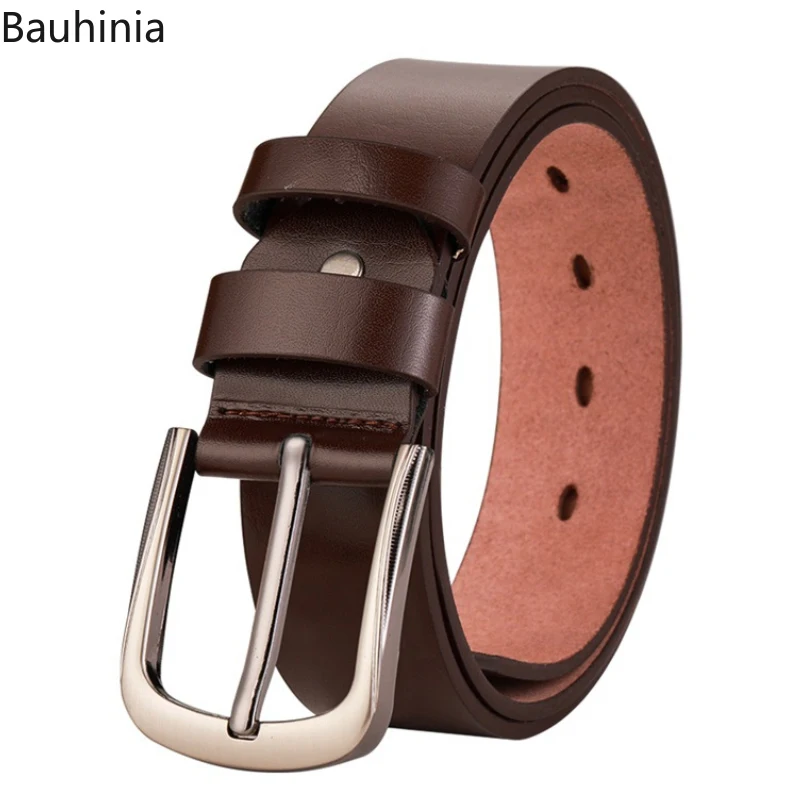 

Bauhinia High Quality Cow Genuine Leather Luxury Belts For Men New Fashion Classice Vintage Pin Buckle Men Belt