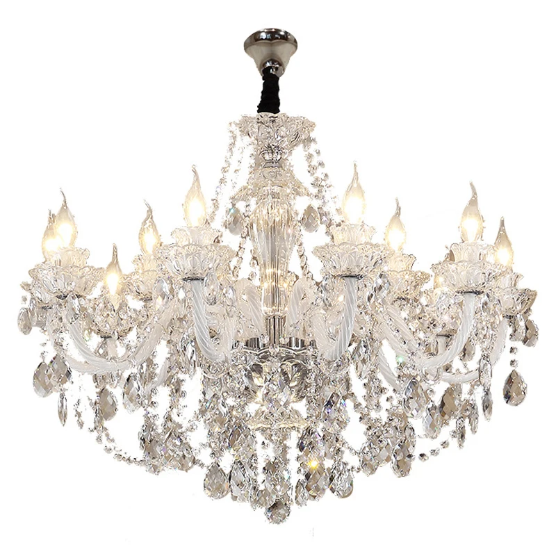 Купить Современные Люстры, белые декоративные свечи для дома, подвесные хрустальные светильники для столовой, спальни