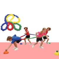 outdoor team cooperation work develop sport toys elasticity rope circle southeast northwest running push game sensory rope play