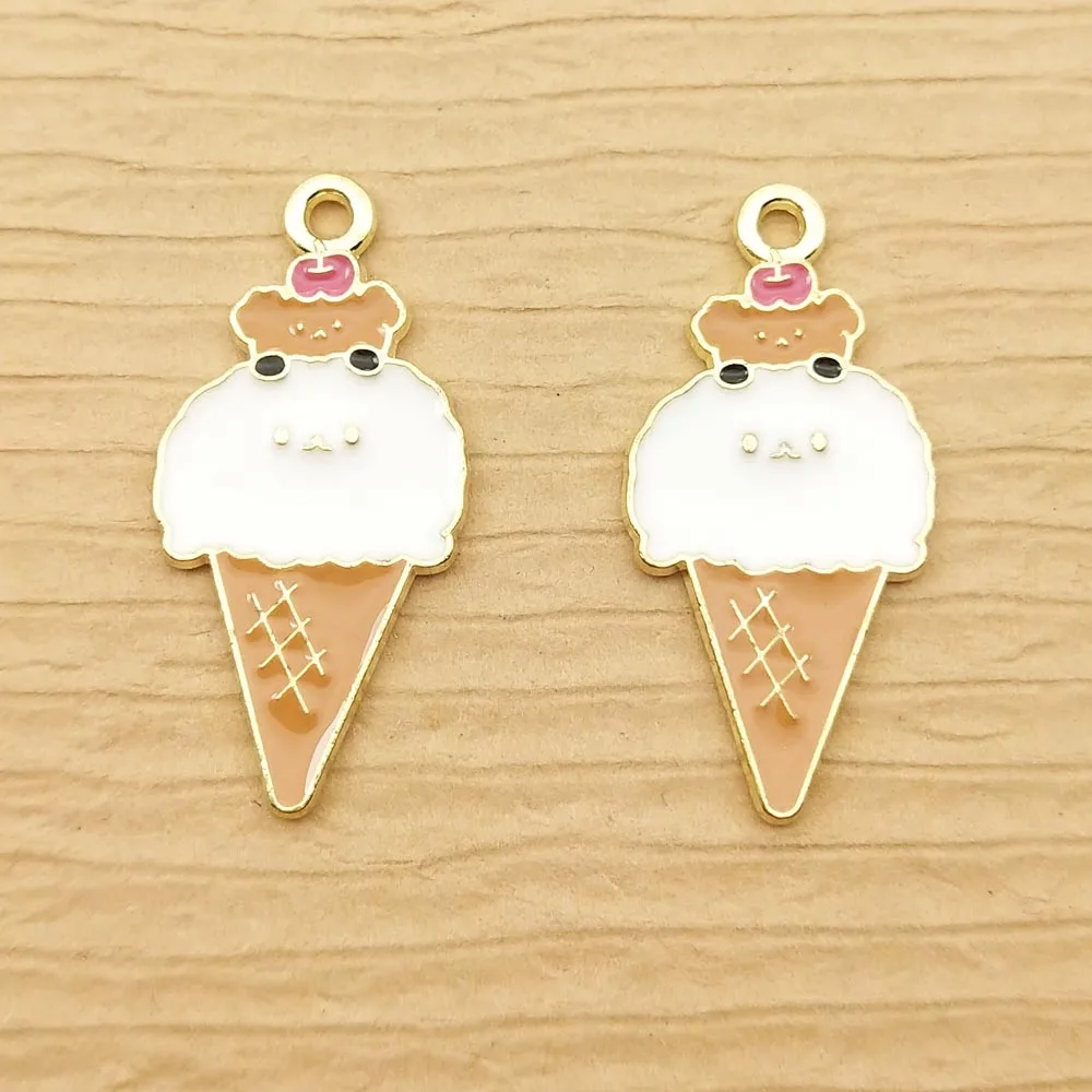 

10pcs 14x29mm enamel cartoon dog charm for jewelry making crafting earring pendant bracelet charm necklace charms diy finding