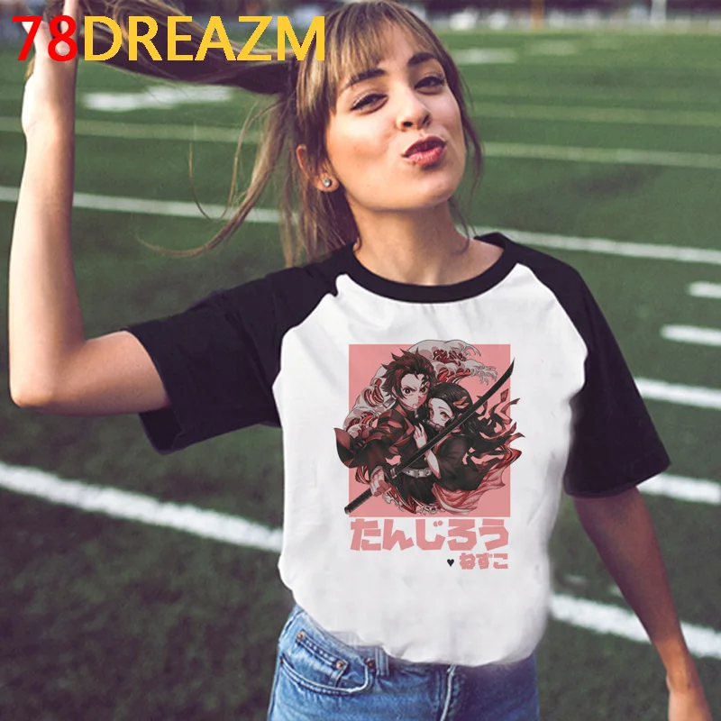 

Demon Slayer Kimetsu No Yaiba top tees women harajuku grunge couple japanese vintage top tees vintage kawaii