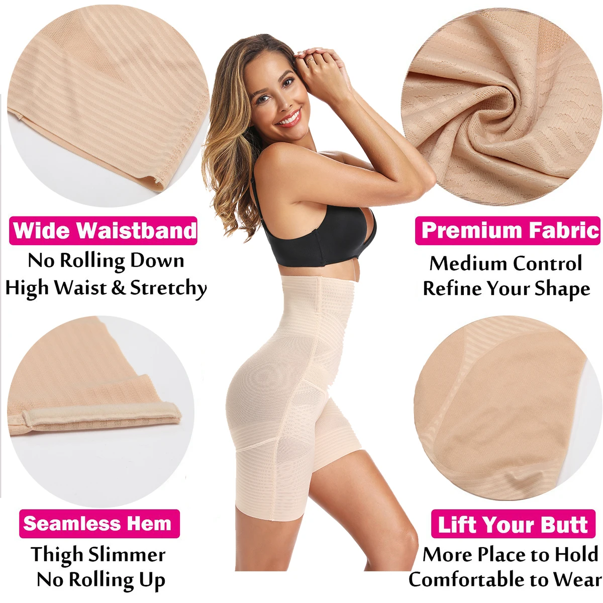 Шорты для контроля живота нижнее белье трусики средней длины похудения в области