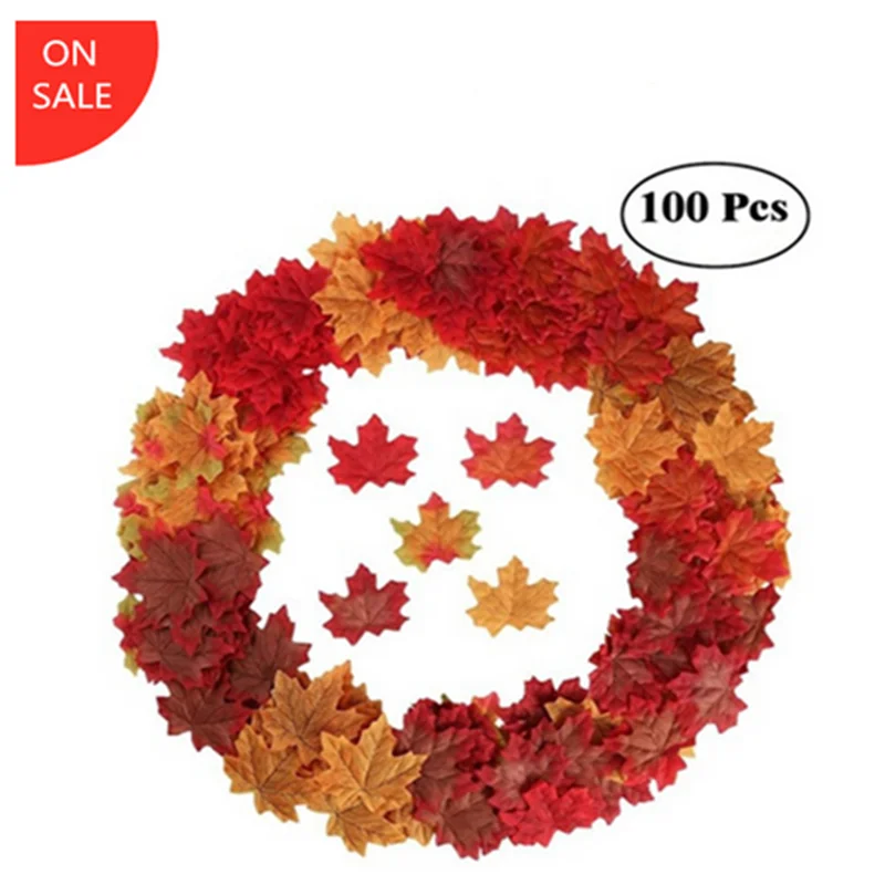 100 шт. искусственные кленовые листья для рождественских украшений дома Имитация