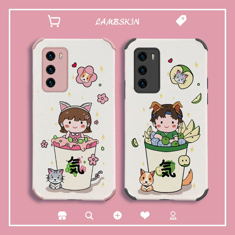 

Sakura Soda Girl Phone Case For Huawei P40 P40Pro P40Lite Pro Lite Liquid Silicone Cover