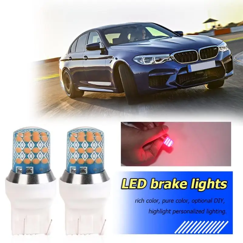 VODOOL 2 шт. T20 3157 7443 с тактовой мерцающей 12В 5 Вт 24SMD светодиодный лампы для автомобиля