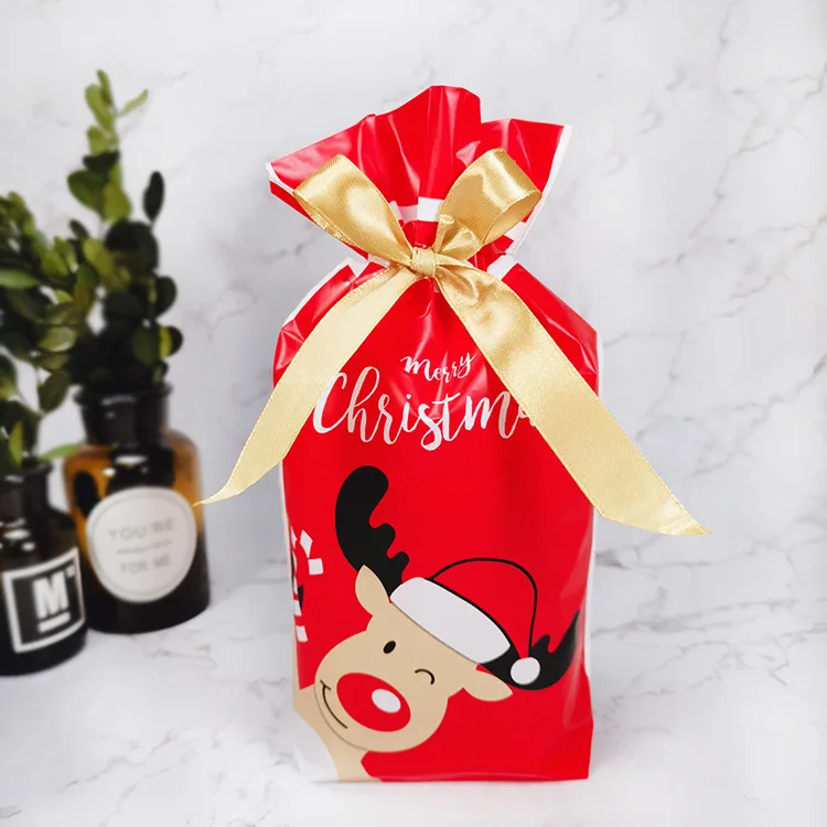 Christmas bag-18 50 шт/100 шт Рождественский подарок мешок украшение праздника мешок конфеты печенье закуски мешок для упаковки еды Шнурок Пакет карман - Цвет: Christmas bag-18