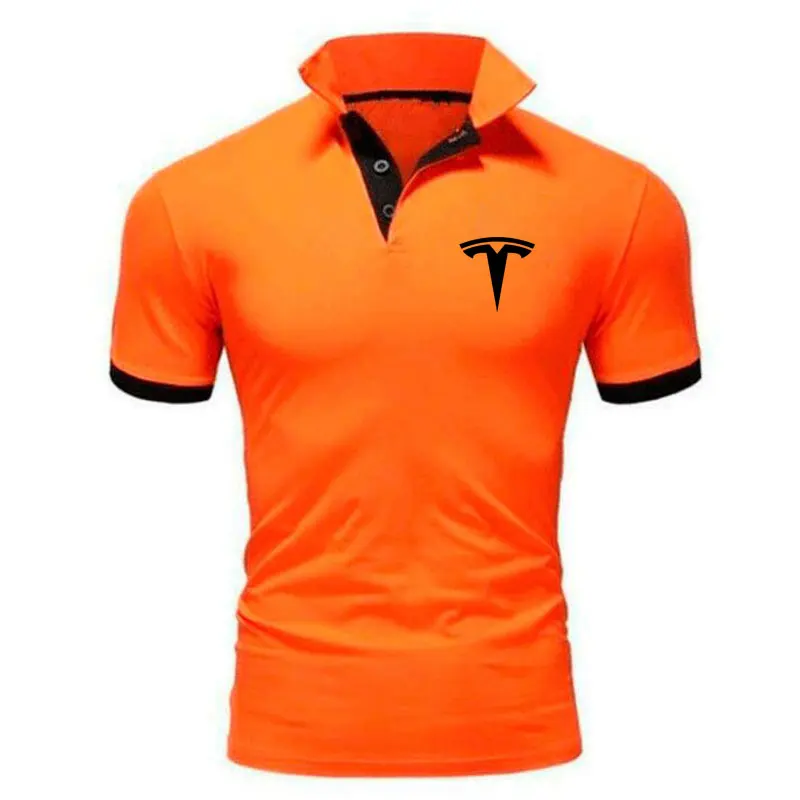 

Men's polo shirts casual short-sleeved polo shirts men's fashion tesla business men's casual spring and summer polo shirts