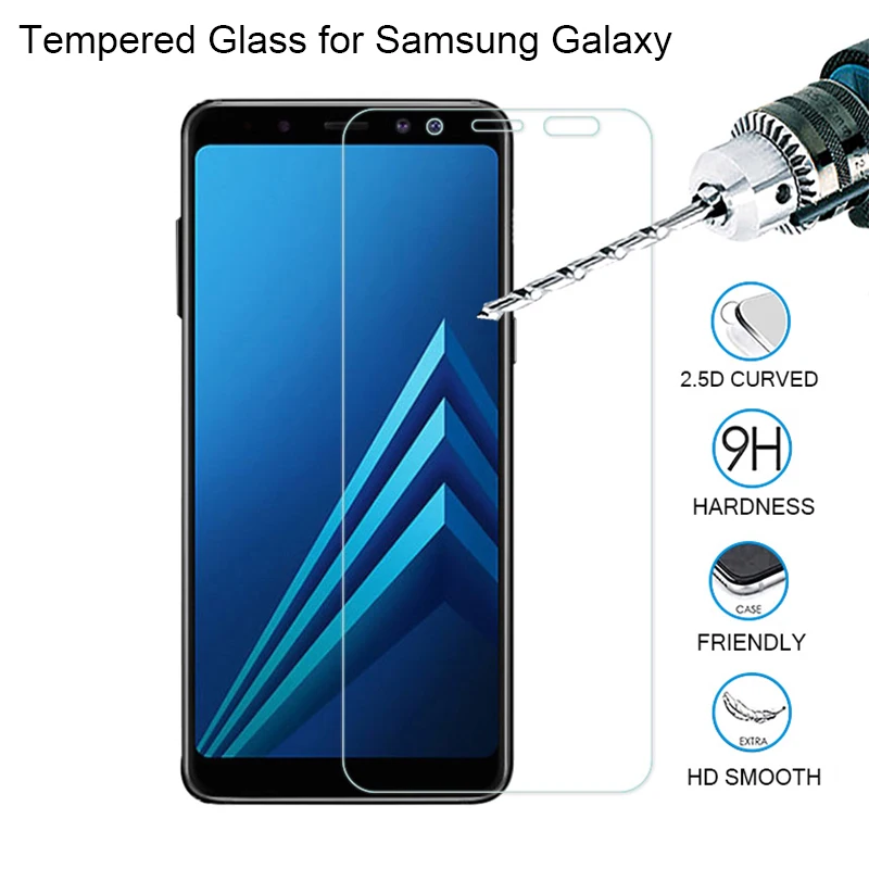 

HD Screen Film Glass for Samsung Galaxy A6 Plus 2018 A9 Star Lite Tempered Glass for Samsung A8 Plus Glass on Note 2 3 4 5 7 FE
