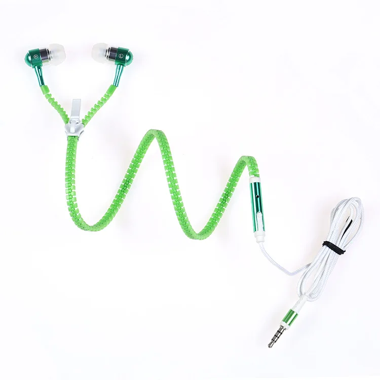 Универсальные проводные наушники вкладыши светящиеся с металлической молнией