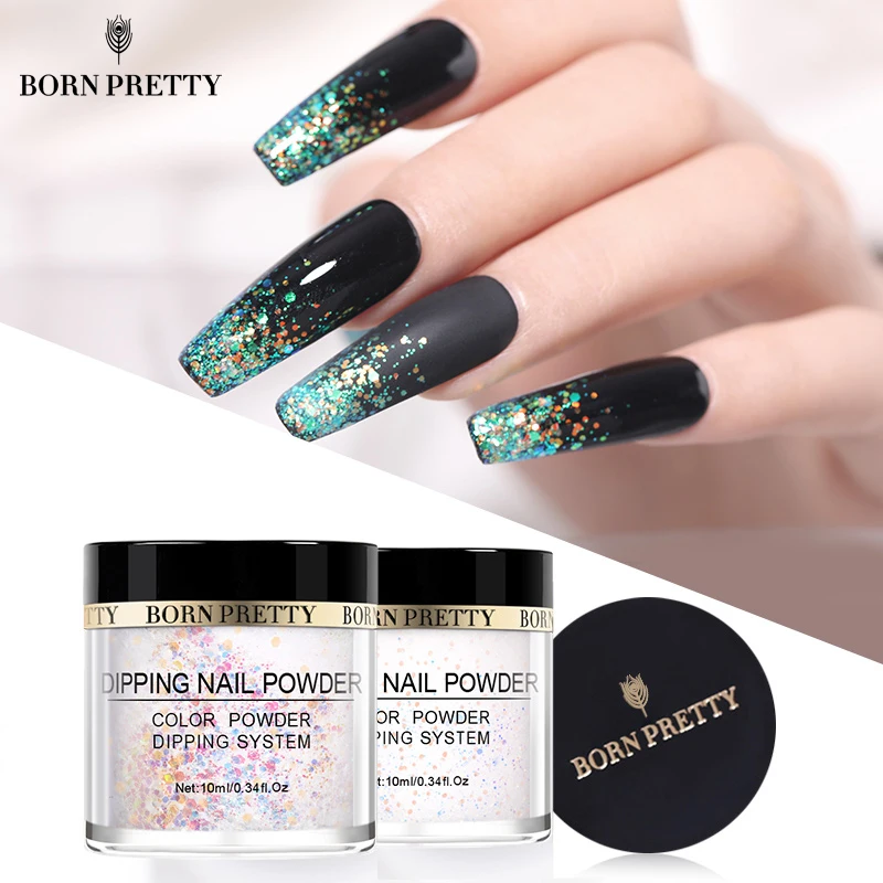 Цветная акриловая пудра для ногтей BORN PRETTY 10 мл естественная сухая резьба