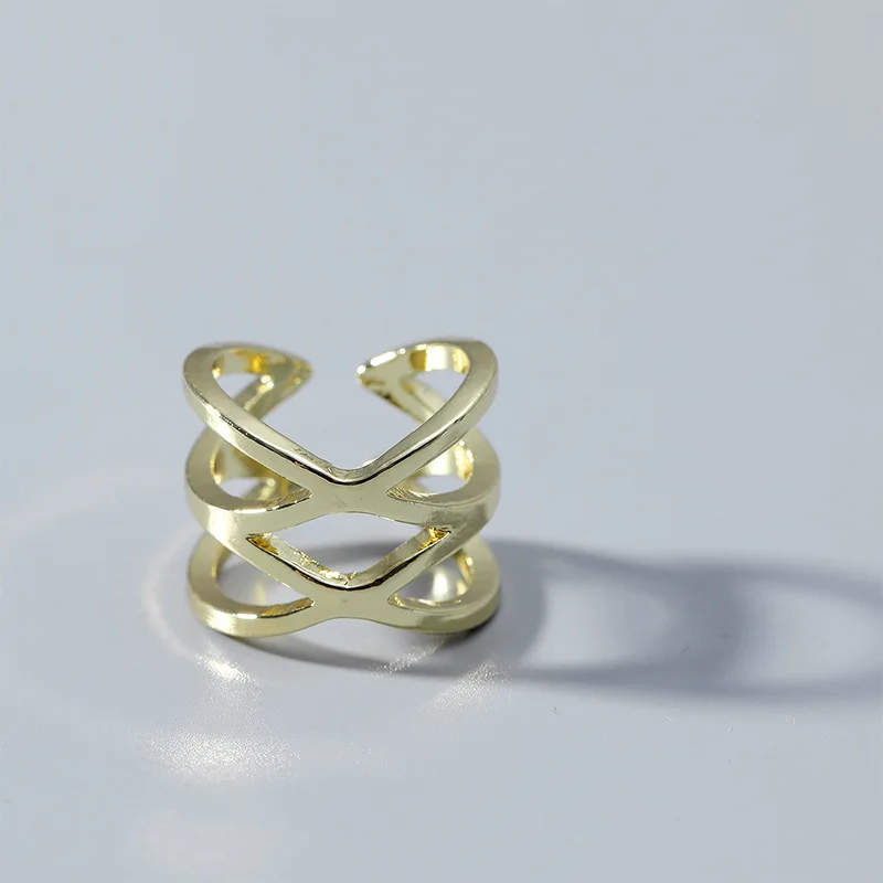 

Three-dimensional Geometric Double-Layer Ring Fashion Charm Stainless Steel Ring Woman Birthday Valentines Gift Party Jewelry