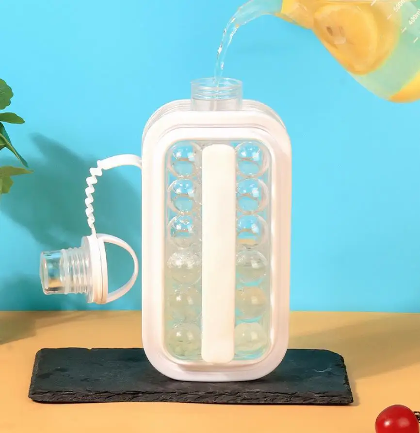 Kopen Ice Ball Mold 2-In-1 Draagbare Ice Cube Maker Fles Water Bal Maken Mould Doos Met Lekvrij Cap Bar Thuis Keuken Whiskey Tool