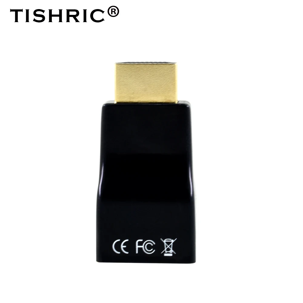 Black TISHRIC HDMI в VGA конвертер адаптер HDMI VGA HDMI мужчин и женщин 1080P монитор видео кабель для PS3 xbox 360 аналого-цифровой - Цвет: Black