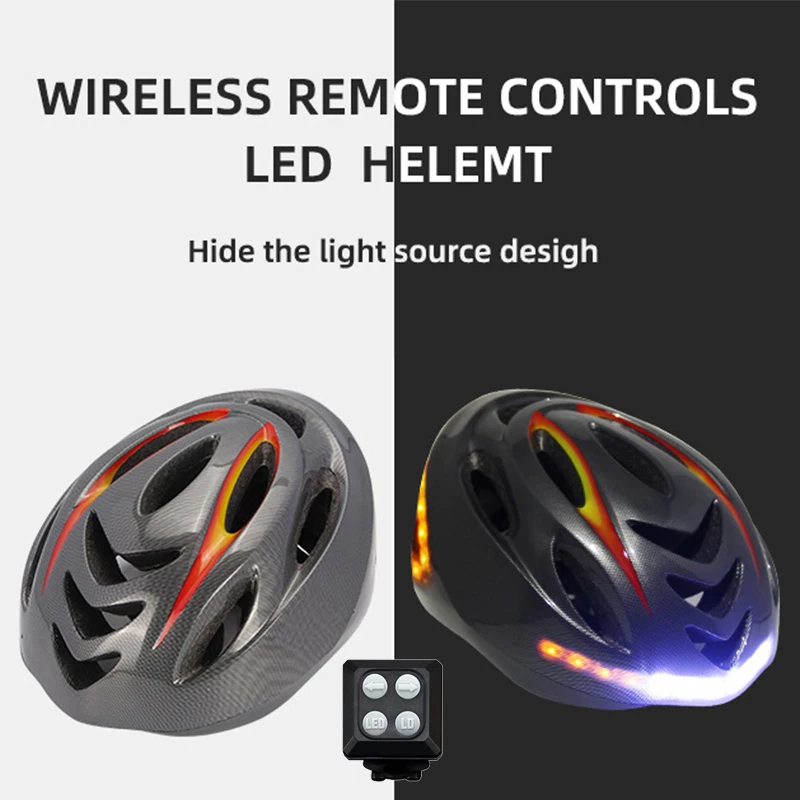 New Smart Bicycle Light Helmet USB Rechargeable Bike with Wireless Steering Turning Signal handlebar Remote Control | Спорт и