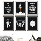 Космическая планета мультфильм детская настенная Картина на холсте скандинавские плакаты и принты настенные картины декор детской комнаты