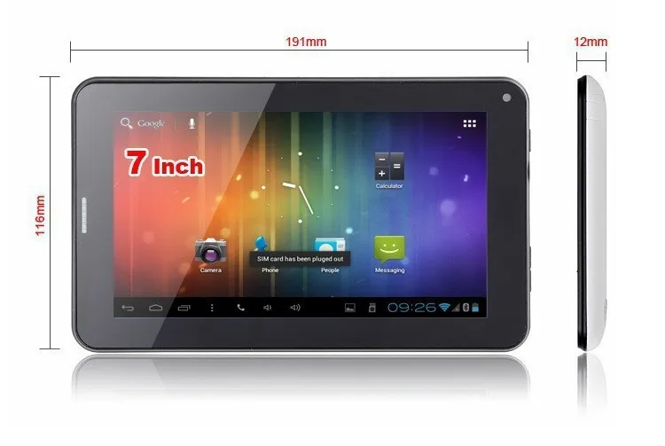 2G с функцией звонка 512 МБ + 4 ГБ 1024*600 Двойная камера A33 quad core Android 7 дюймов 86V Белый