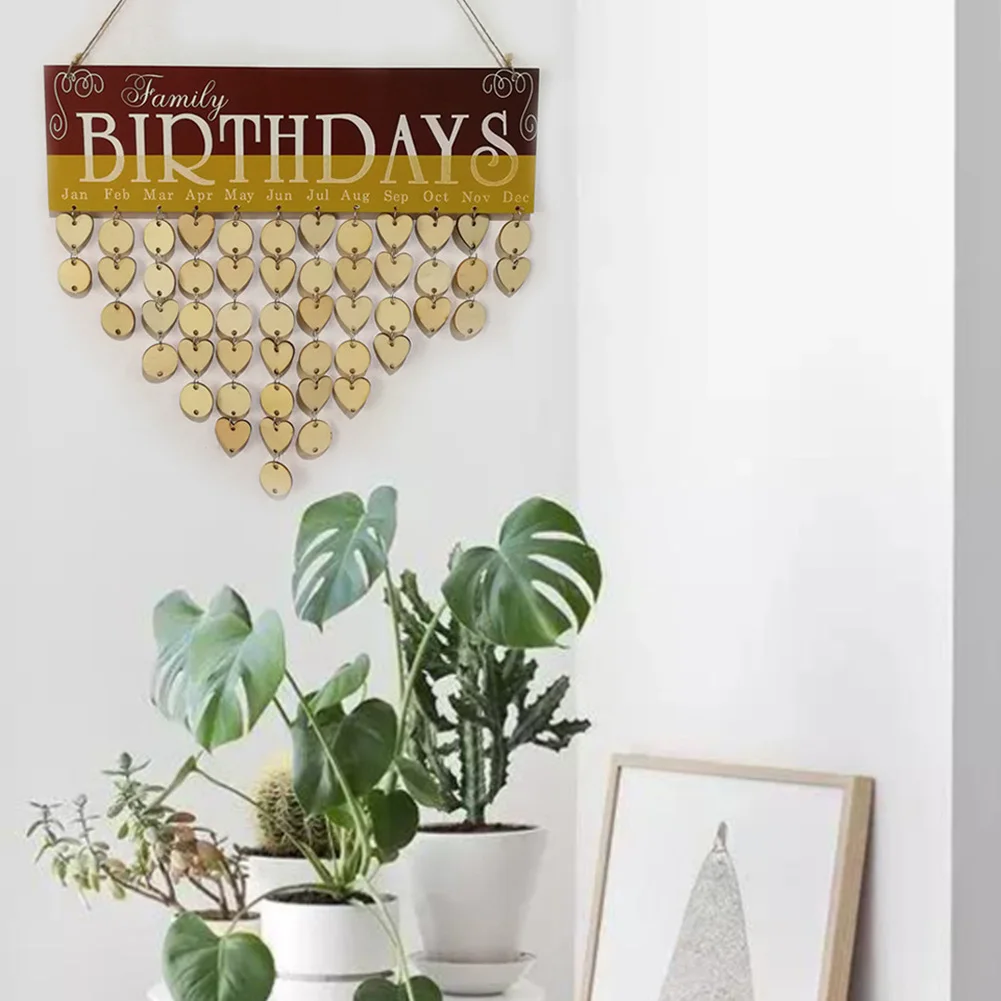 Семья Друзья настенный календарь деревянный день рождения доска напоминаний