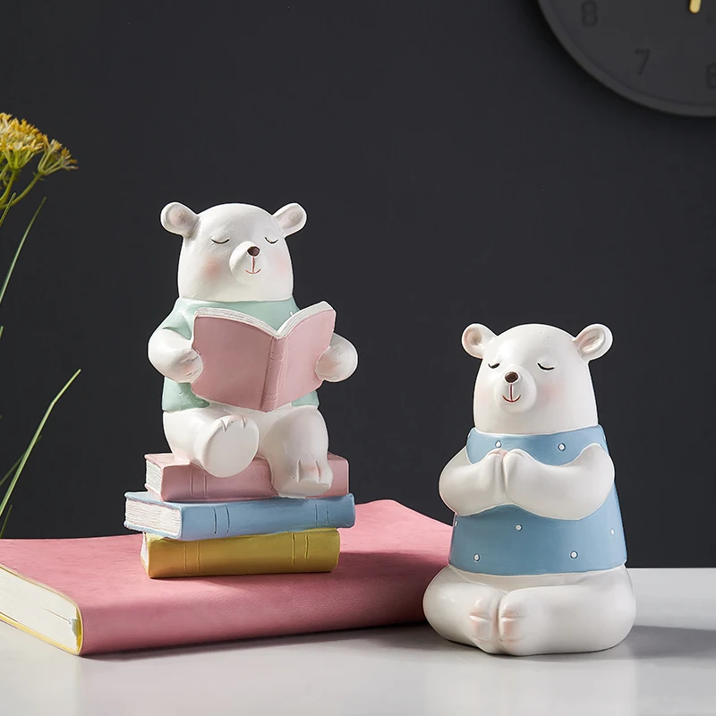 Кукольная Статуэтка из смолы с изображением маленького медведя украшения для