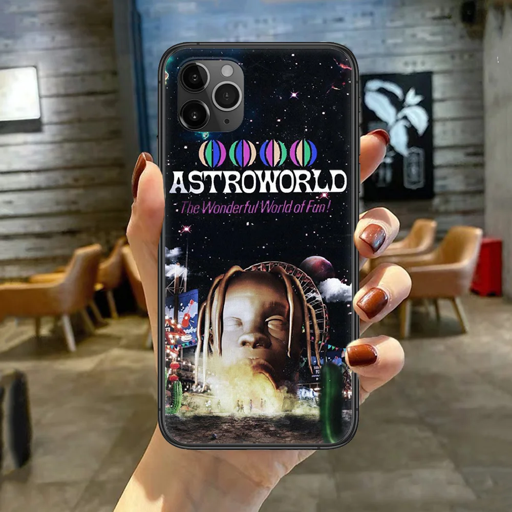 

Astroworld Travis Scott Phone Case Cover For Iphone 5 5S 6 6S PLUS 7 8 11 12 Mini X XR XS PRO SE 2020 MAX black Cover Pretty