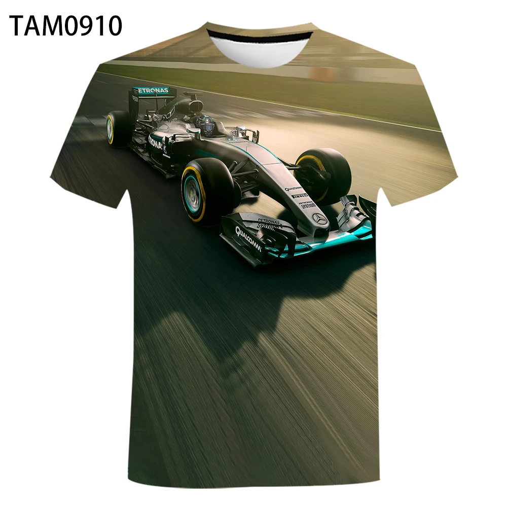 Футболка F1 с гоночным автомобилем Новинка лета 2021 3D печать мужская и женская