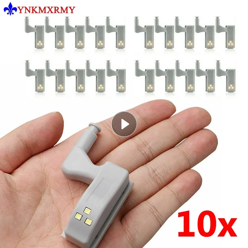 10PCS Cabinet Hinge LED Sensor Light For Wardrobe Cupboard Kitchen Door Closet