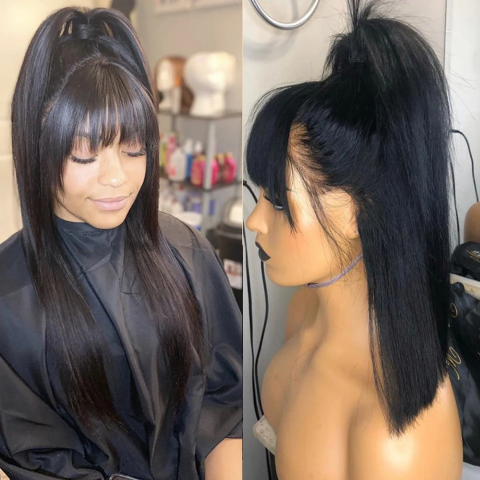 Glueless длинные прямые кружевные парики бразильские Remy передние человеческие