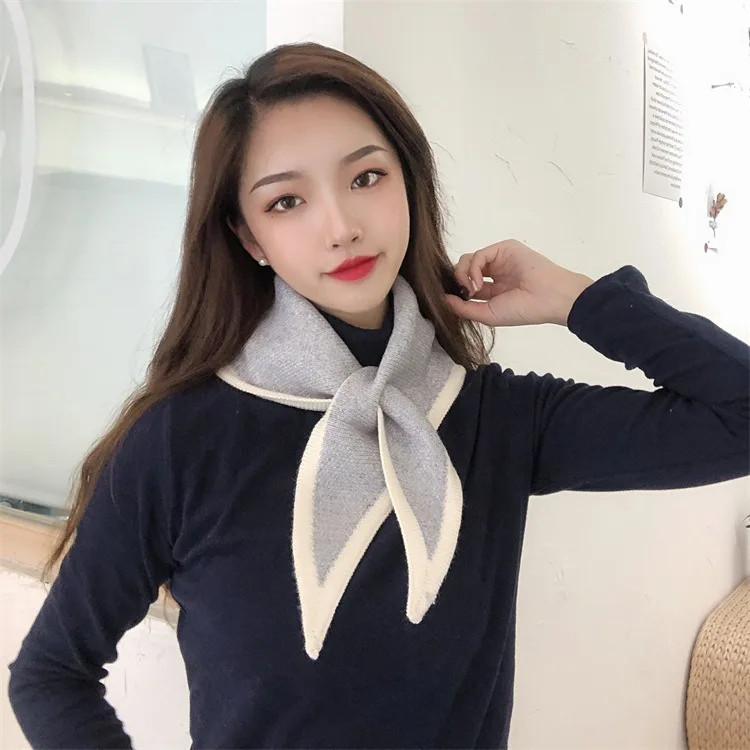 Шарф женский осенне-зимний трикотажный эластичный с бантом |